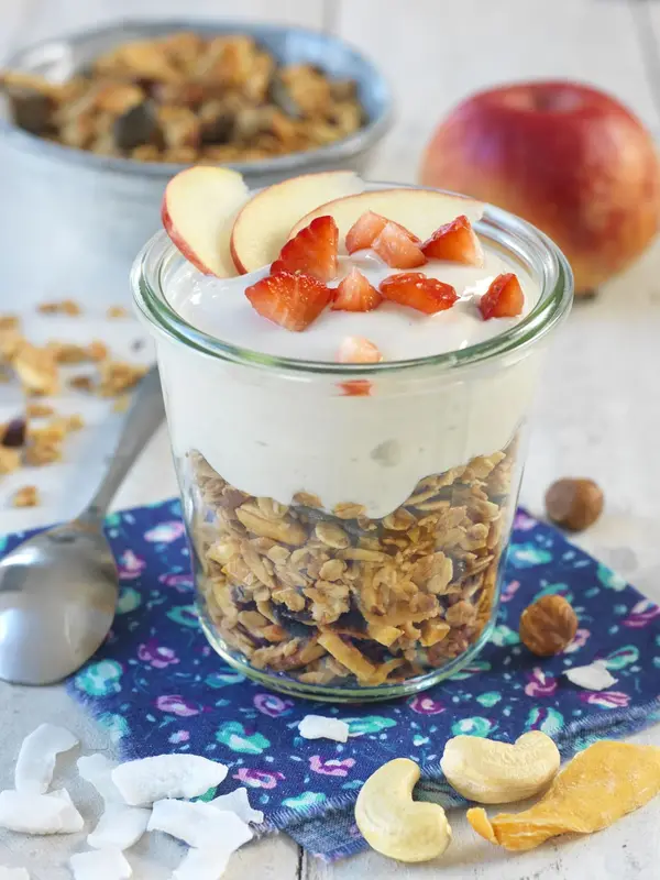 Granola maison et sojade à la banane